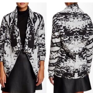 Micheal Stars Marbled printed open front cascade cardigan